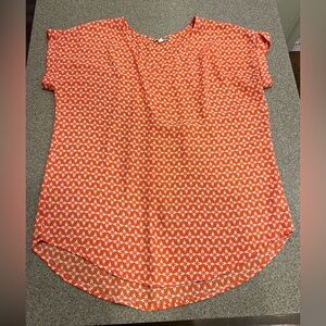 Pleione Orange and White Blouse